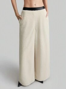 Ontre Damen Aprikot 90er Jahre Stil Lässig Gerade-Bein Frühlings Hose, Urban Chic minimalistisches Mode, Alltags Tragen - Verschiedenfarbig - Übersicht 5