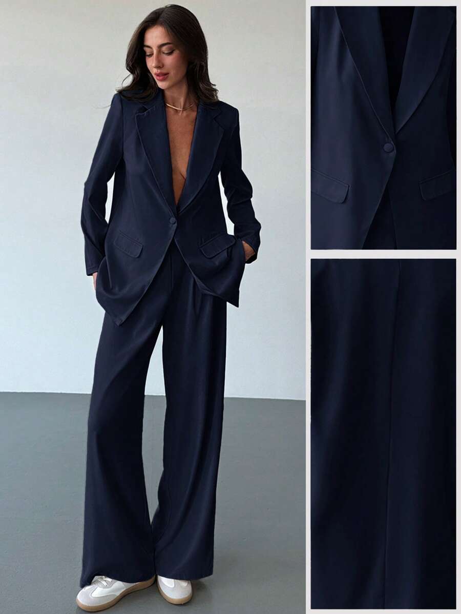 Aloruh Neuer eleganter Pendelanzug-Set mit profiliertem Design, lange Jacke, für Herbst/Winter