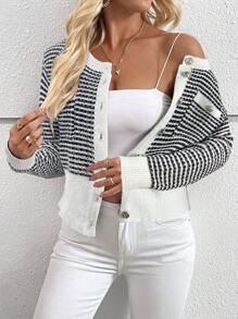 SHEIN LUNE Women's Casual Cardigan, Long Sleeve, Minimalist & Fashion, Suitable For Daily Wear - Multicolor - View 3