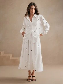 Anewsta 女士白色吊坠两件套春季女士服装、度假 - 白色 - 查看 4