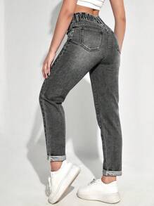 SHEIN EZwear Casual Denim Jeans, Stylish And Suitable For Everyday Wear - Dark Grey - View 2