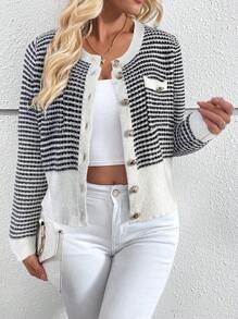 SHEIN LUNE Women's Casual Cardigan, Long Sleeve, Minimalist & Fashion, Suitable For Daily Wear - Multicolor - View 5