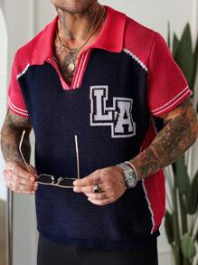 Manfinity Homme Men's Simple Casual Knit Sweater, Everyday Wear - Multicolor - View 4