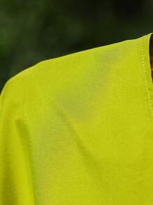 Slaydiva Elegantes Pendlerkleid, einfarbiges grünes Kleid mit Ballonärmeln, Patchwork V-Ausschnitt, anmutige Damen-Kleidung