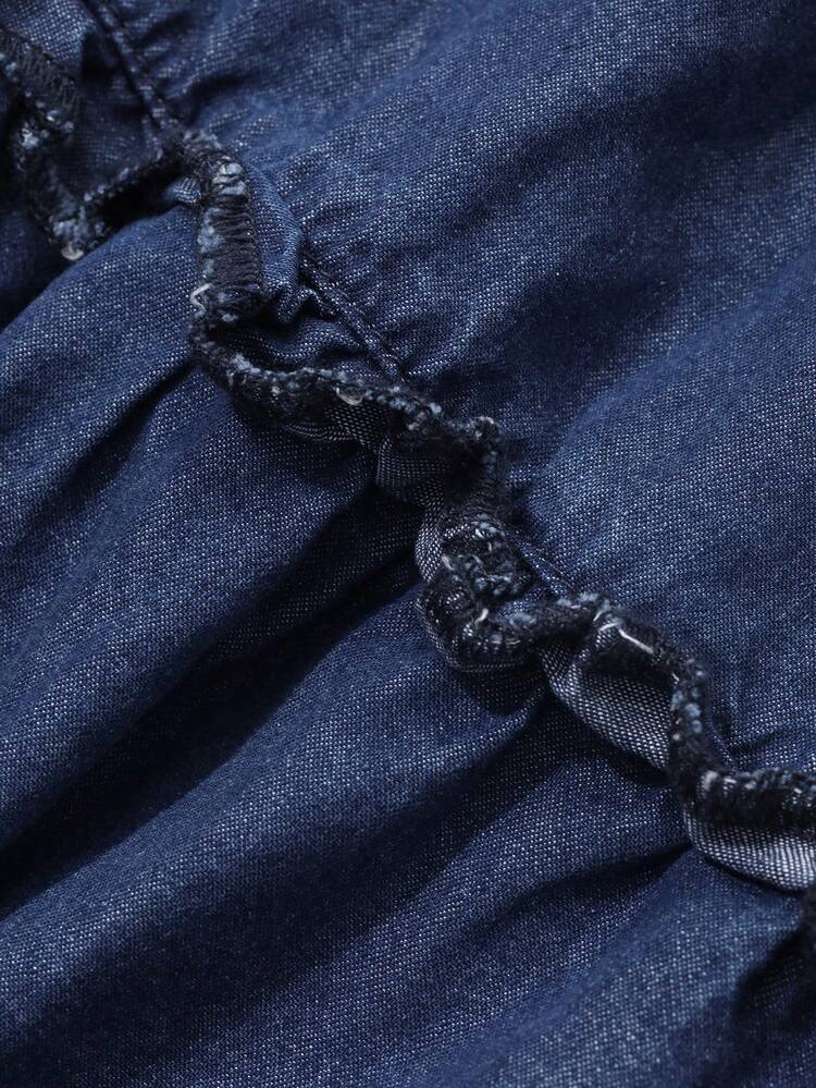 Women Pleated Short Sleeve Cardigan Jacket And Denim Skirt 2 Pieces Set