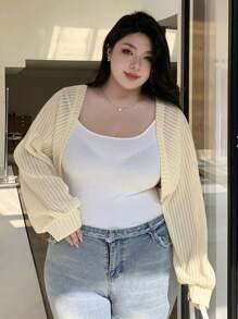 Dazy Plus 纹理面料前开短款轻便夹克，春夏