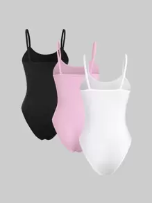 Sweetra Solid Color Simple Fashion Casual Everyday Bodysuit