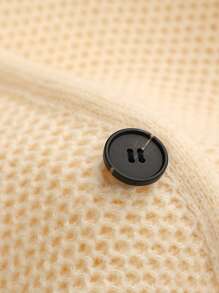 SHEIN LUNE Women's Vintage Casual Business Single-Breasted Cardigan Sweater Fall Cloth For Women - Beige - View 7
