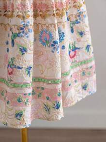 Soleia 春季女士腰部镂空刺绣花卉印花沙滩吊带裙 - 彩色 - 查看 7