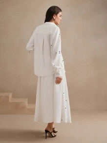 Anewsta 女士白色吊坠两件套春季女士服装、度假 - 白色 - 查看 2