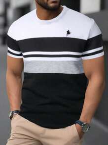 Manfinity Dauomo 男士春夏休闲拼色短袖 T 恤