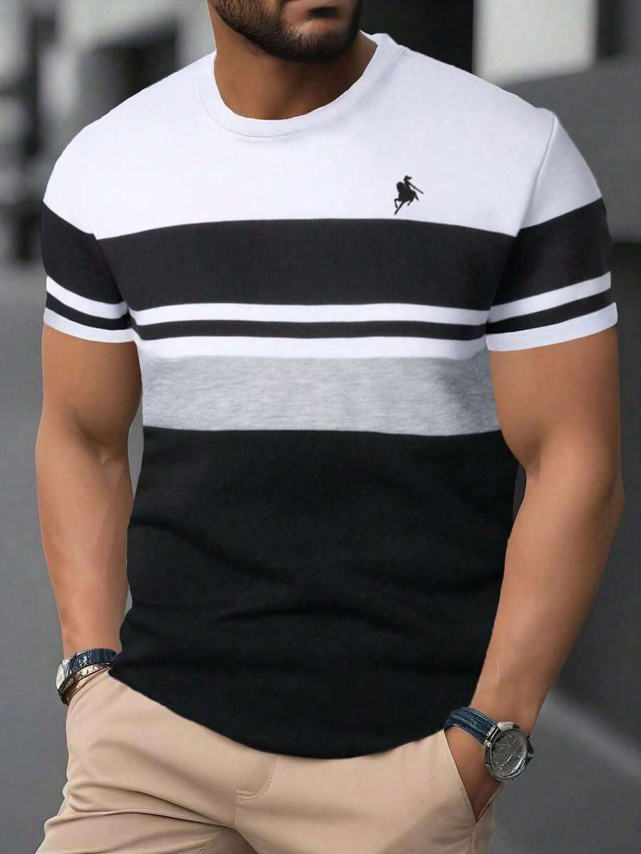 Manfinity Dauomo 男士春夏休闲拼色短袖 T 恤