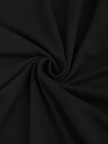 Sweetra Solid Color Pleated Circular Decor Strapless Sleeveless Dress Maxi Women Outfit - Black - View 4