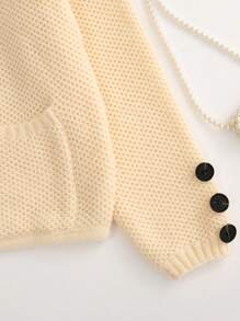 SHEIN LUNE Women's Vintage Casual Business Single-Breasted Cardigan Sweater Fall Cloth For Women - Beige - View 3