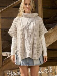 LanaWest Nuevo jersey de mujer estilo europeo y americano casual y holgado de punto, ropa de punto a la moda para otoño/invierno