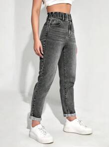 SHEIN EZwear Casual Denim Jeans, Stylish And Suitable For Everyday Wear - Dark Grey - View 4