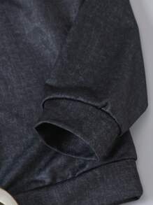 SHEIN Explorewe 1 pièce Sweatshirt à capuche avec imprimé graphique pour ado garçon, sweat-shirt décontracté - Gris foncé - Voir 4