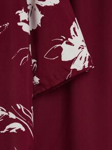 EMERY ROSE 2pcs Women Floral Print Round Neck Short Sleeve Top And Pants Set