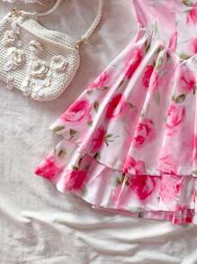 Soleia Romantic Summer Ruffled Bandeau Mini Princess Dress, Suitable For Vacation, Valentine's Day Date, Spring - Multicolor - View 6