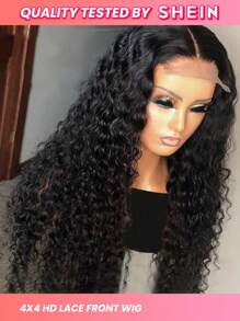深色波浪人髮4x4高清蕾絲前鬆綁人髮假髮,女性用150％密度的真人髮 - SNatural - 查看 1