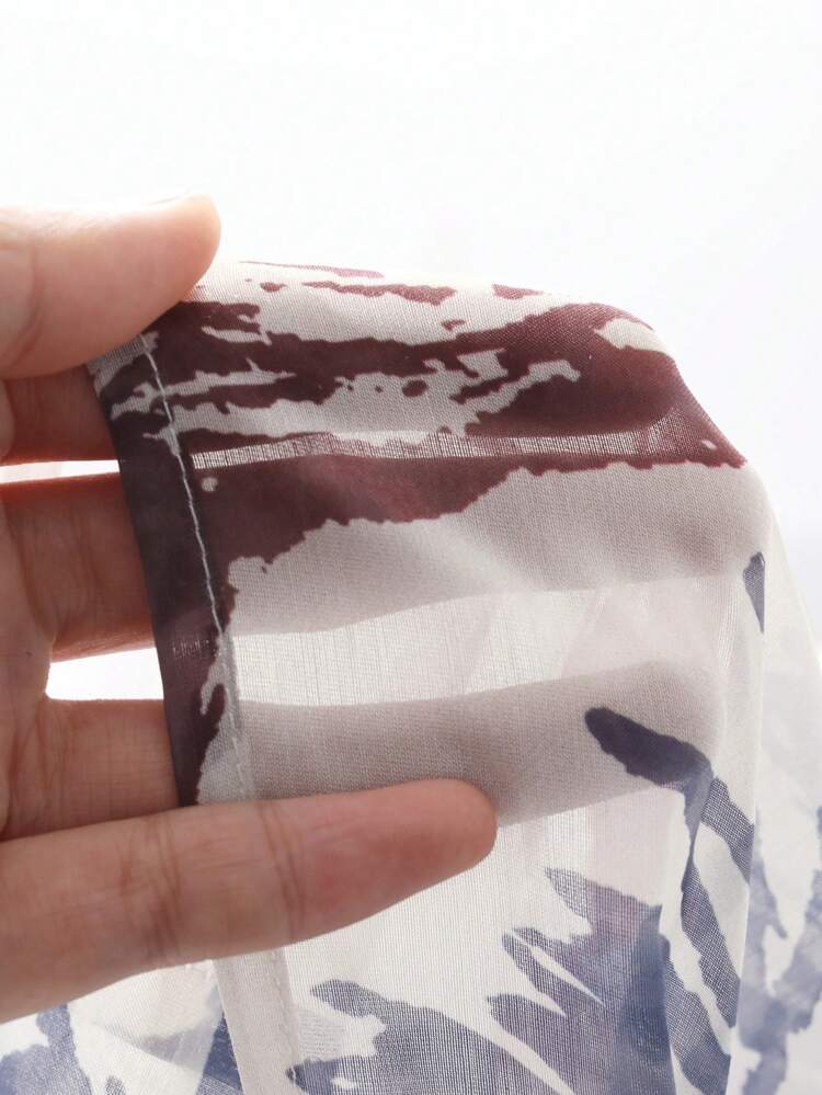 2pcs/Set Women Floral Puff Sleeve Shirt And Skirt Outfit,Teacher Outfits,Fall Women Clothes Vacation Outfits Women Easter