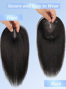Hair Toppers For Women Real Human Hair,Hair Toppers For Women 100% Real Human Hair Toppers For Women Hair Pieces For Thinning Hair Wiglets Premium Remy Hair Toppers 10inch (1B#) - SNatural - View 4