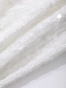 DAZY Saia feminina casual brilhante de cor sólida, simples e elegante para uso diário, saia feminina de lantejoulas para o outono e inverno. - Damasco - Ver 3