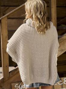 LanaWest Nuevo jersey de mujer estilo europeo y americano casual y holgado de punto, ropa de punto a la moda para otoño/invierno