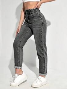 SHEIN EZwear Casual Denim Jeans, Stylish And Suitable For Everyday Wear - Dark Grey - View 3
