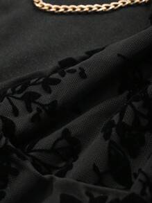 DAZY Women's Chain Strap Velvet Bodycon Dress Prom Dress Party Women Sundress Club Outfit Homecoming Dresses Sexy Dress