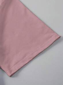 Maweii 大码女式豹纹蝴蝶印花圆领短袖夏季休闲 T 恤图案 T 恤女式上衣 - 粉色 - 查看 4