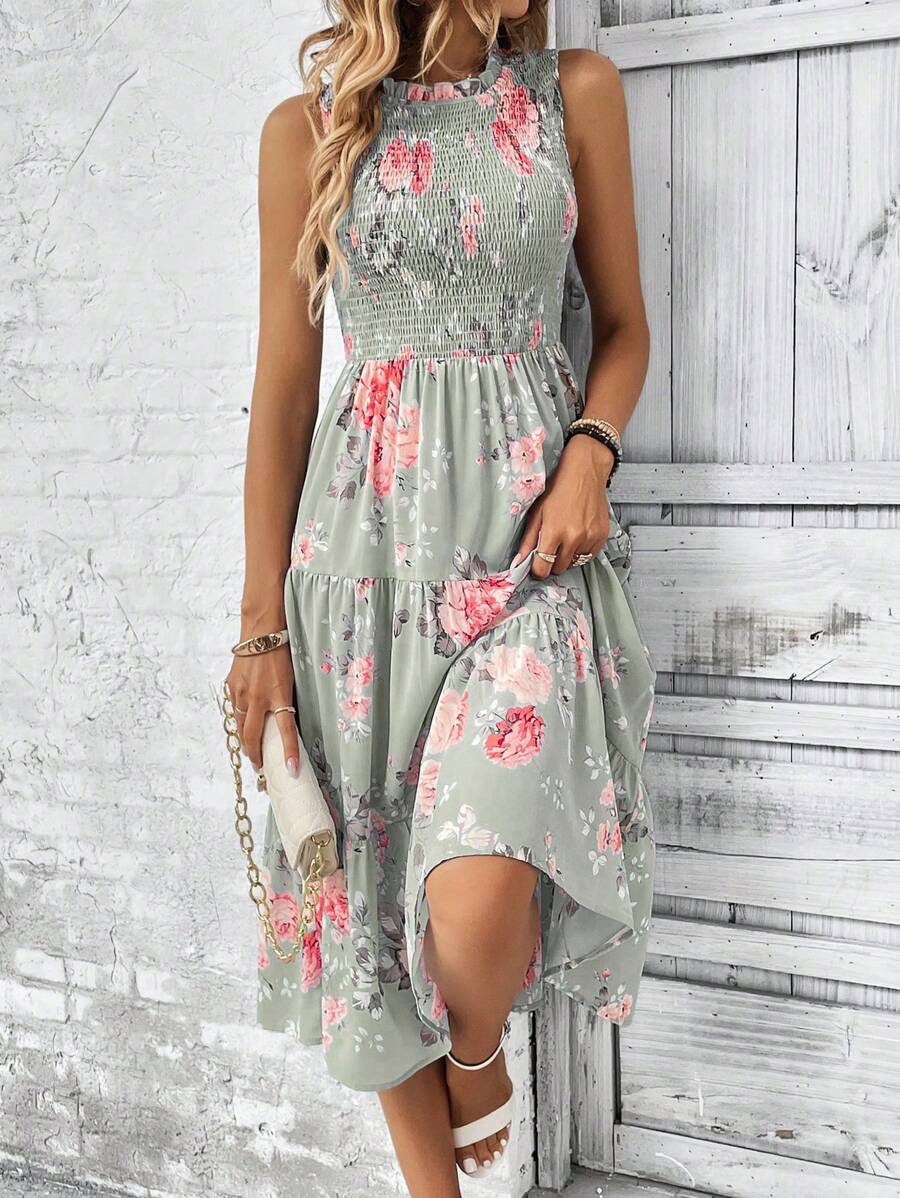 EMERY ROSE Ladies' Simple Fashionable Casual Daily Dress - Green - View 1