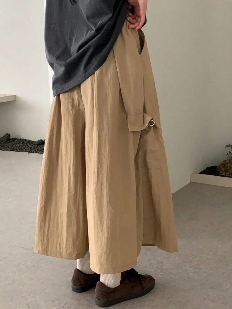 Women's Elastic Waist Super Loose Wide Leg Cropped Pants, Bermuda Shorts, All Season