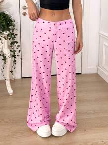 SHEIN EZwear Women's Summer Casual Minimalist Pink Pants For Everyday Wear