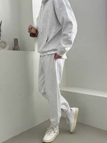 DAZY Conjunto de sudadera gris sólido para hombre de primavera