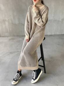 FRIFUL 女士针织毛衣裙，休闲简约风格，适合日常穿着