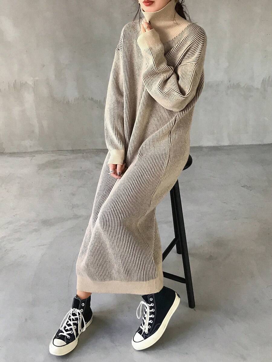 FRIFUL 女士针织毛衣裙，休闲简约风格，适合日常穿着