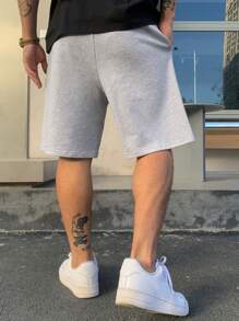 DAZY Men's Simple Print Casual Street Shorts - Grey - View 2