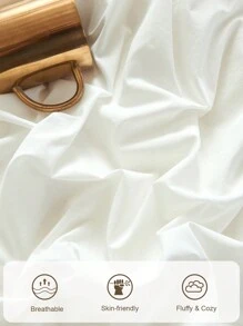 1 件纯白色床笠，床垫保护套，柔软透气，适用于单人床、双人床、大号床、特大号床 - 深口袋设计，最大可达 11.8 英寸，宿舍/返校床上用品 - 白色 - 查看 7