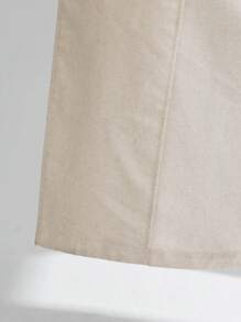 Ontre 2025 女式新款亚麻长款大领长袖风衣，休闲简约风格，适合伊比沙岛、波西米亚风、度假、节日、春季 - 白色 - 查看 8