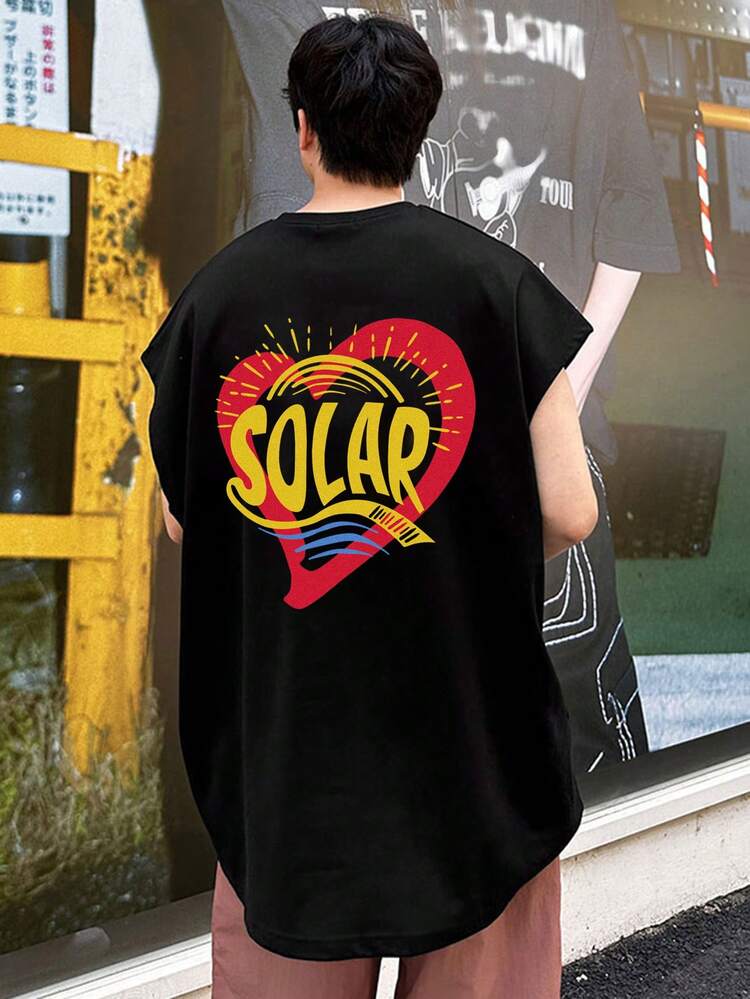 Summer Heart & Letter Print Men's T-Shirt