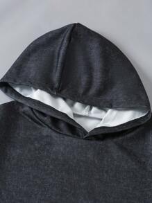 SHEIN Explorewe 1 pièce Sweatshirt à capuche avec imprimé graphique pour ado garçon, sweat-shirt décontracté - Gris foncé - Voir 6