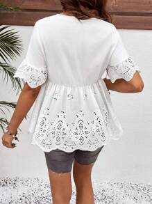 SHEIN Maternity Top Solid Color Short Sleeve, Casual & Fashionable For Daily Wear