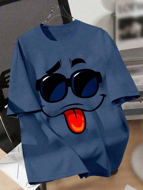 Tricou cu mânecă scurtă cu imprimeu de desene animate pentru adolescenți