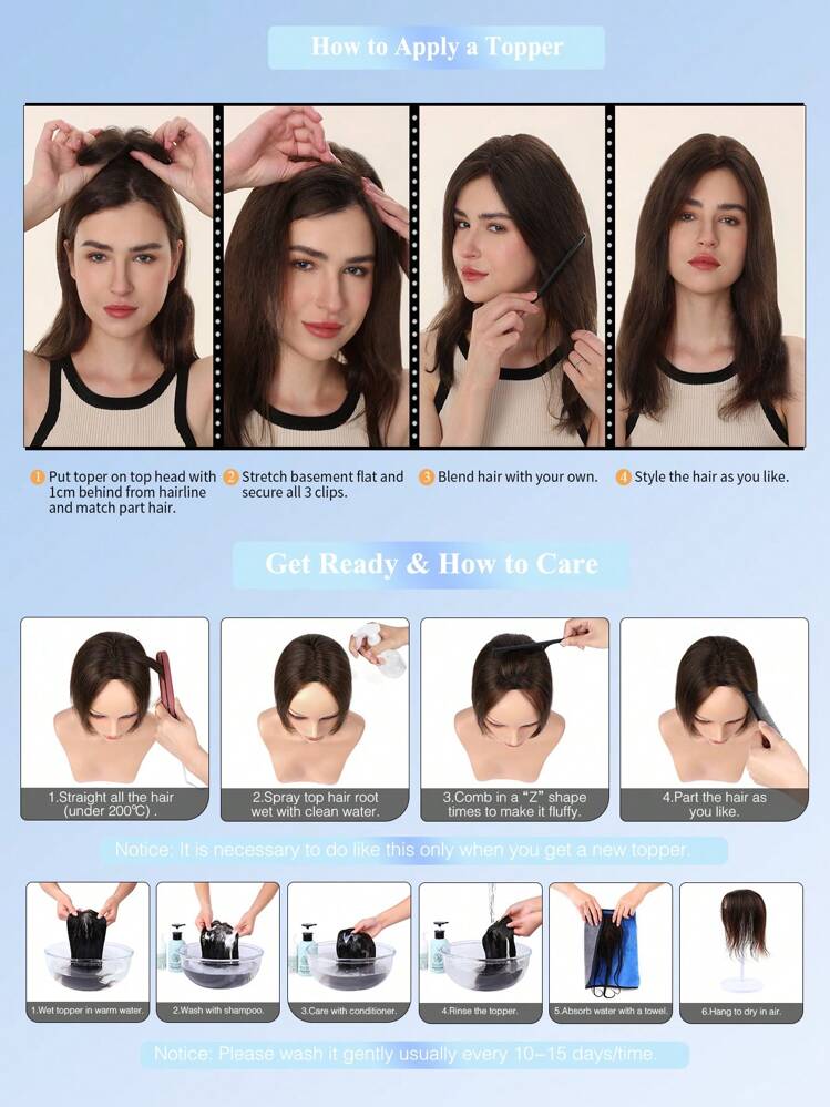 Hair Toppers For Women Real Human Hair Topper Hair Pieces For Women Human Hair Toppers For Women With Thinning Hair 10inch Medium Brown Hair Pieces For Thinning Hair Loss Cover(4#) - S4 - View 6