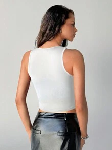 Aloruh 勃艮第亮片背心，简约时尚休闲日常穿着