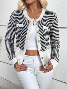 SHEIN LUNE Women's Casual Cardigan, Long Sleeve, Minimalist & Fashion, Suitable For Daily Wear - Multicolor - View 6