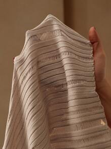 Anewsta Váy dệt kim thiết kế sọc trong suốt thanh lịch, trang phục mùa xuân cho phụ nữ lễ hội và đi chơi - Màu be - Xem 8