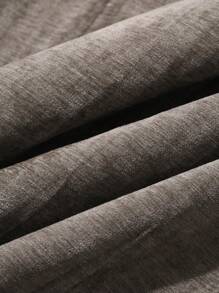 FRIFUL Damen einfarbiges Trägerkleid, lässiges strukturiertes, locker sitzendes Midikleid, Sommerkleid, Herbstkleid mit Langarm - Khaki - Übersicht 3