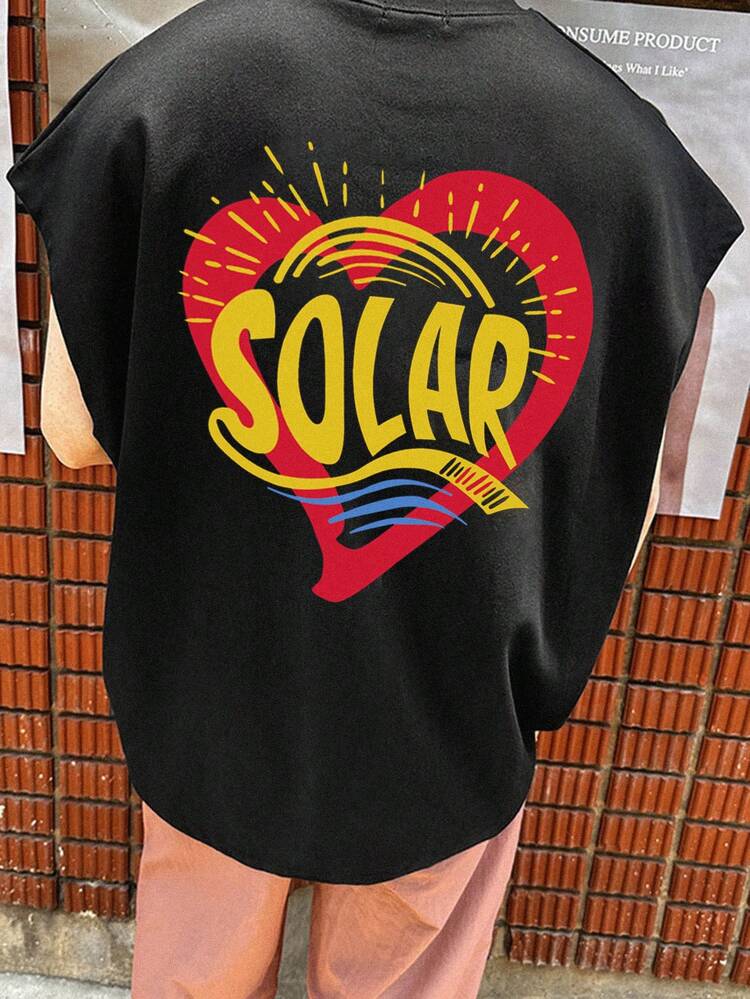 Summer Heart & Letter Print Men's T-Shirt